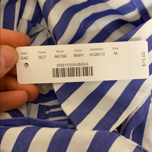 J.Crew stripe ruffle button up blouse AK766 - Picture 9 of 9